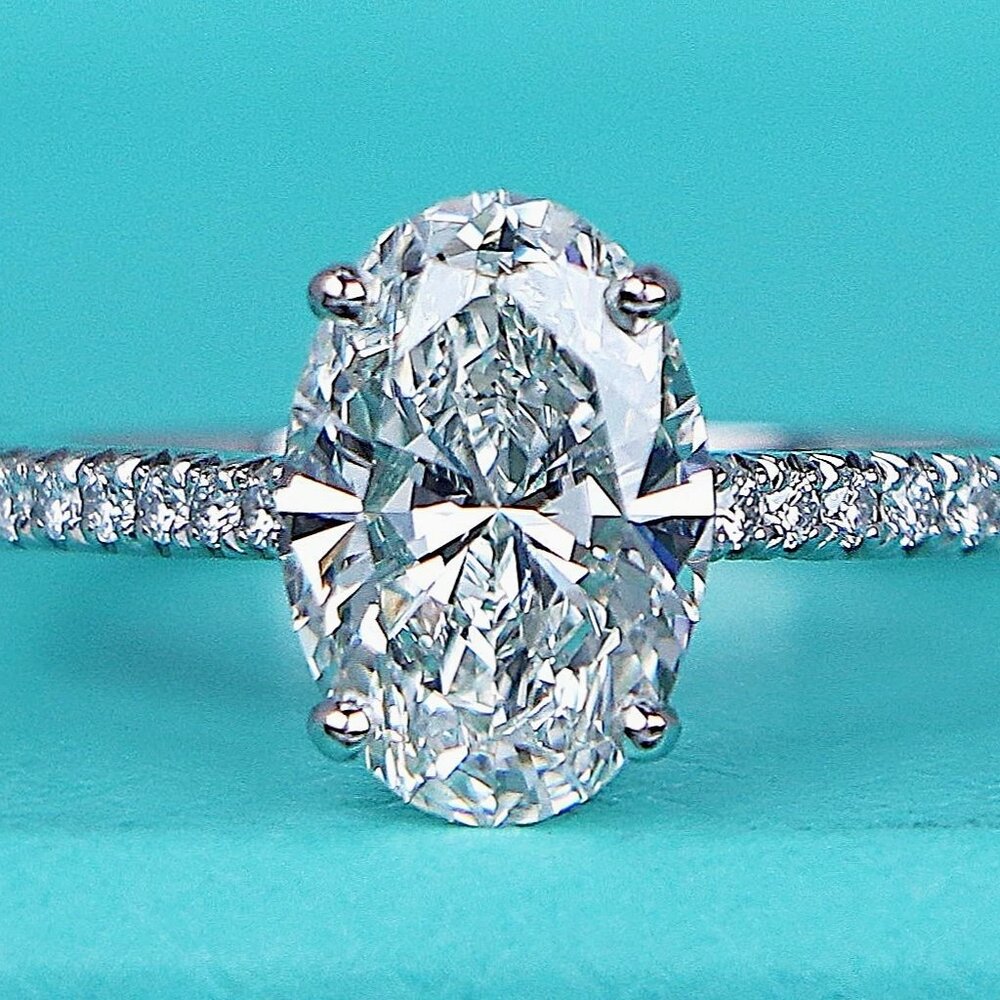 26263 Tiffany & Co. Novo 2.11ct H VS1 Oval Diamond Platinum Engagement Ring 6